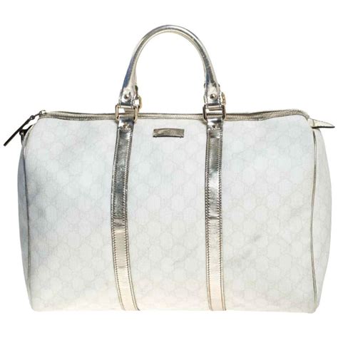 gucci white silver embroidered bag|silver gucci handbag.